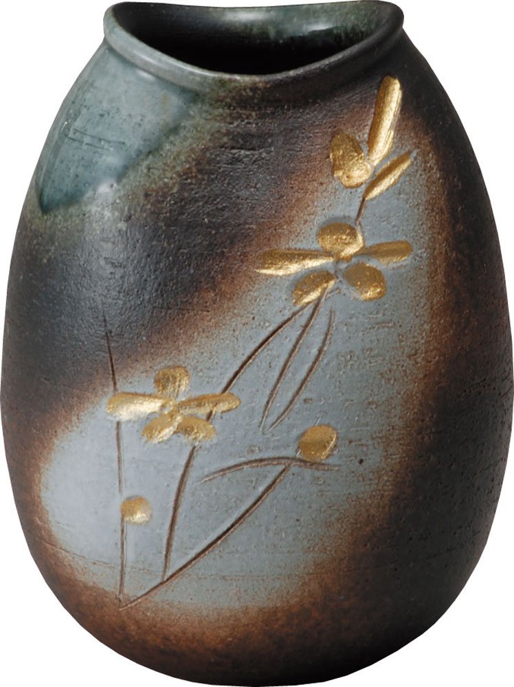 一品作品 訳あり出品 信楽焼手捻り花器 高さ31cm 一品作品 信楽焼手捻り狸 高さ15cm