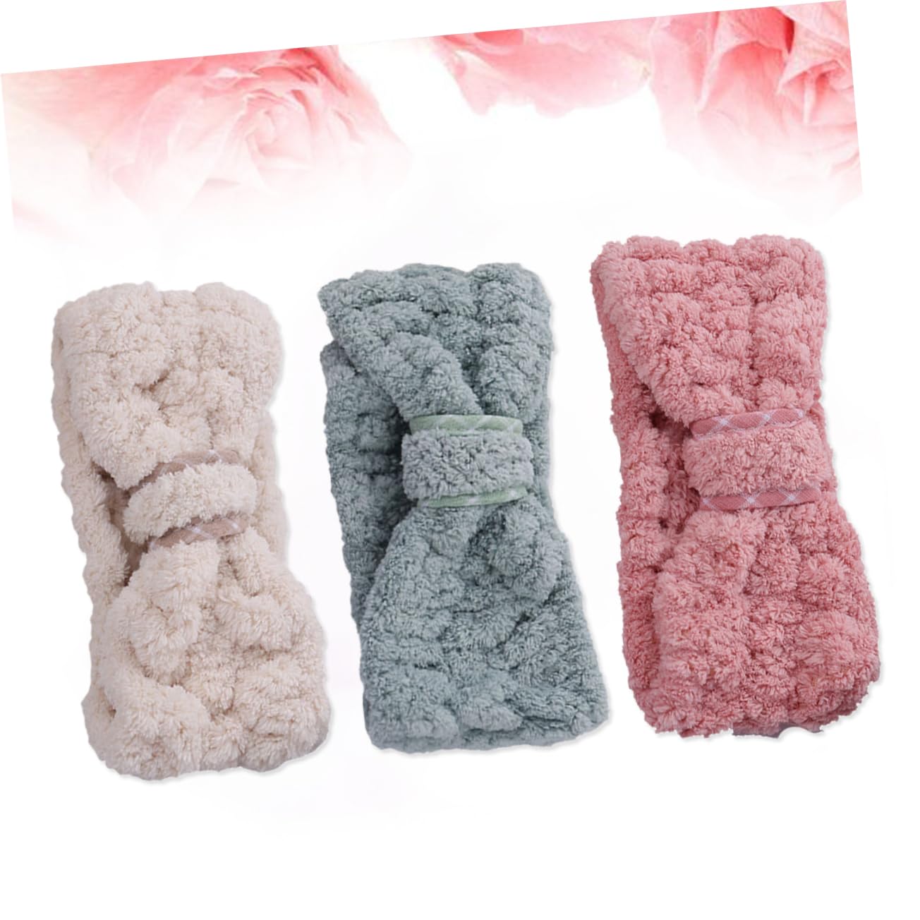 Beavorty 9stücke Teiliges Fleece Haarband Für Damen Elastisches Sport Und Spa-stirnband Mit Schleifen-design Für Yoga Gesichtswäsche Und Make-up Farben Zufällig