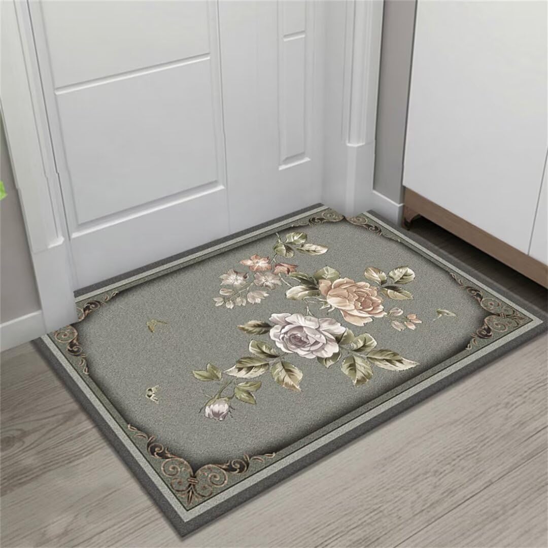 Tapis fille chambre antichute lavable et antidérapant vert