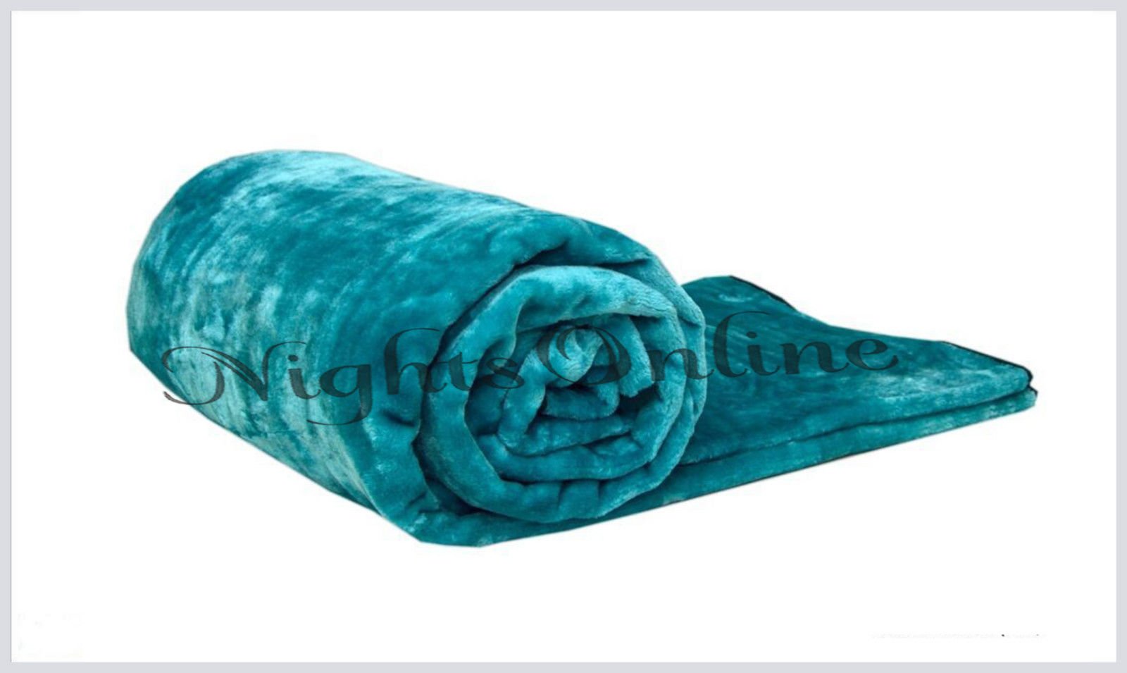 Nights Online Premium Luxury Mink Faux Fur Throws, Plain Super Soft Blanket Sizes (Double (150cm x 200cm), Teal)