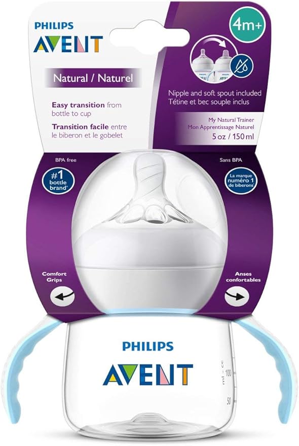 Philips Avent Natural Trainer Sippy Cup with Fast Flow and Soft Spout, 5oz, 1pk