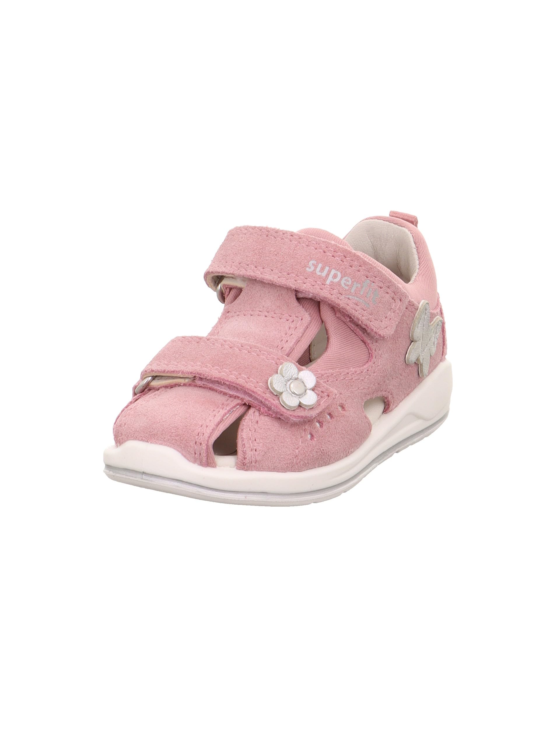 Superfit Boomerang Sandal, Pink Silver 5500, 7 UK Child Wide (Girl's, Little Kids)