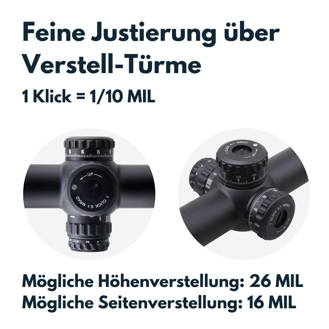 Vector Optics SCFF-41 Continental x6 5-30x56 VEC-MBR Zielfernrohr für Sport, Airsoft und Jagd, Luftgewehr, Ziel-Visier, Gewehrzielfernrohr, Rifle Scope, umfangreiches Zubehör