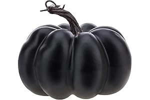 5.9 Inch Large Black Faux Pumpkin for Fall Halloween and Thanksgiving