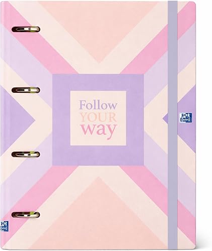 Oxford, Europeanbinder Polyfoam, Archivador de 4 anillas A4+, Cute, Incluye Recambio Cuadrícula 5X5, Pizarra Write&Erase y Pegatinas, Diseño: Way