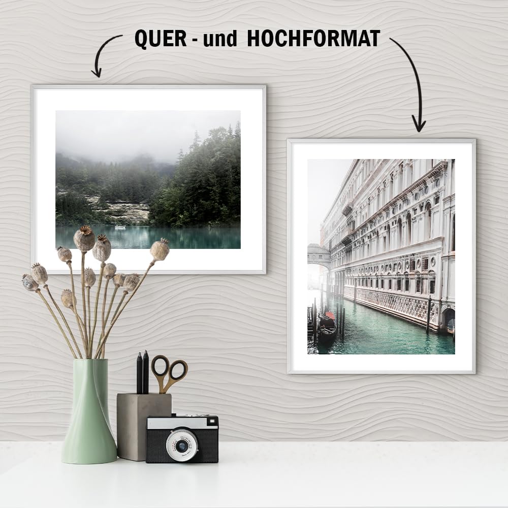 HaakDesign schmaler Bilderrahmen Alena Aluminium Alubilderrahmen 80 x 120 cm Aluminium natur Fotorahmen, Geschenkidee