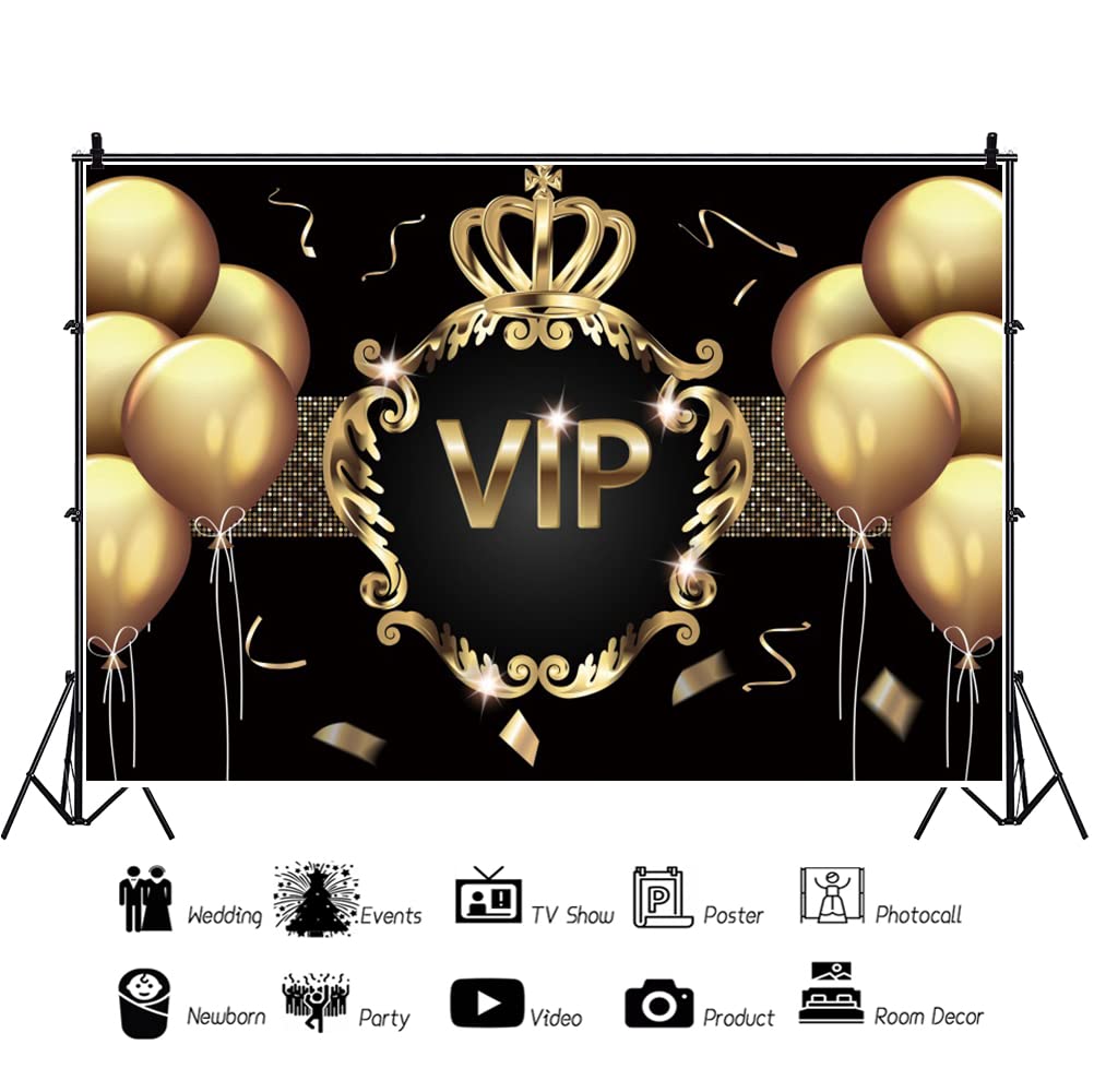 Vip Party Background VIP Photography Backdrop 7x5ft Black Gold Theme ...