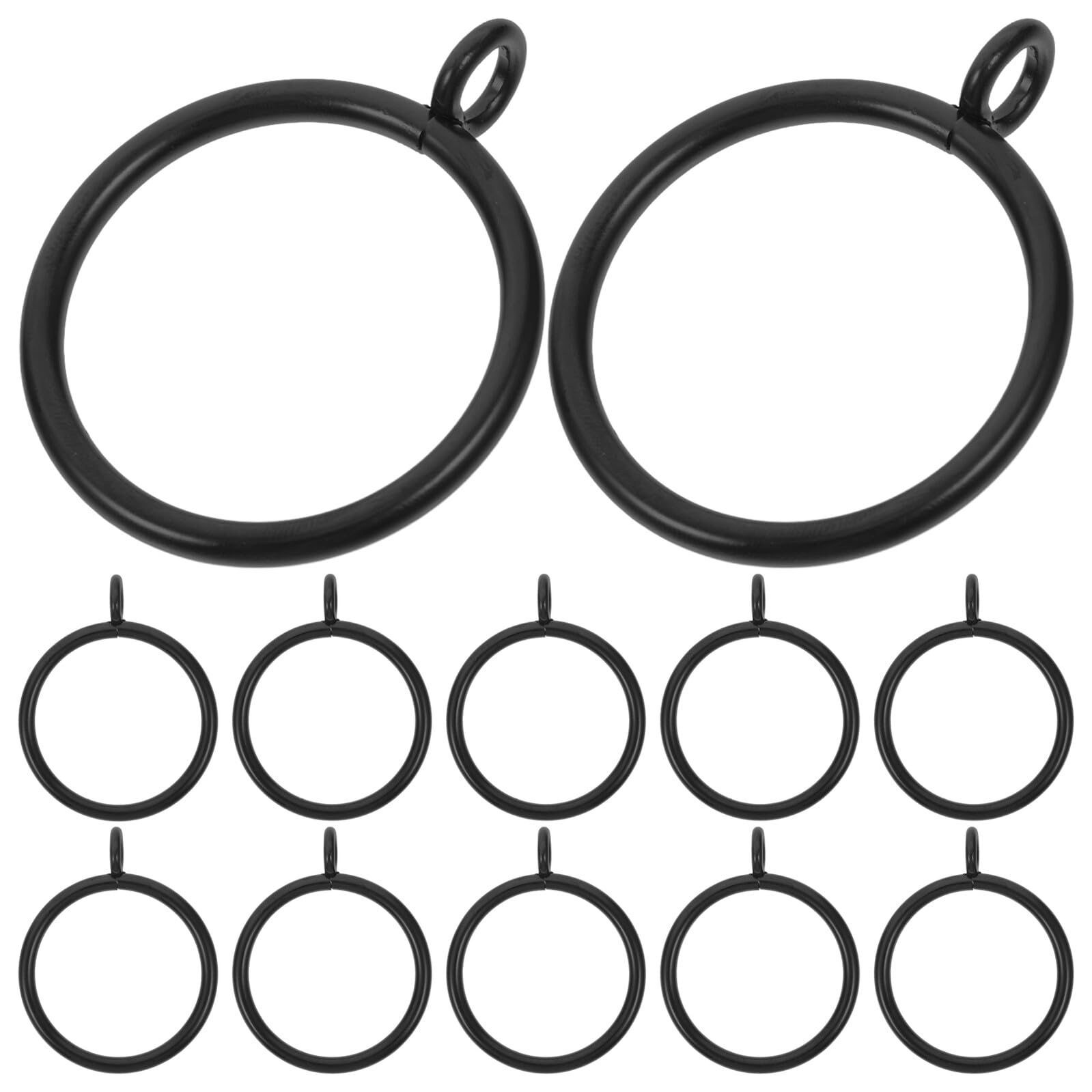 Anillos de cortina metálicos para salón moderno pack 40 piezas negras
