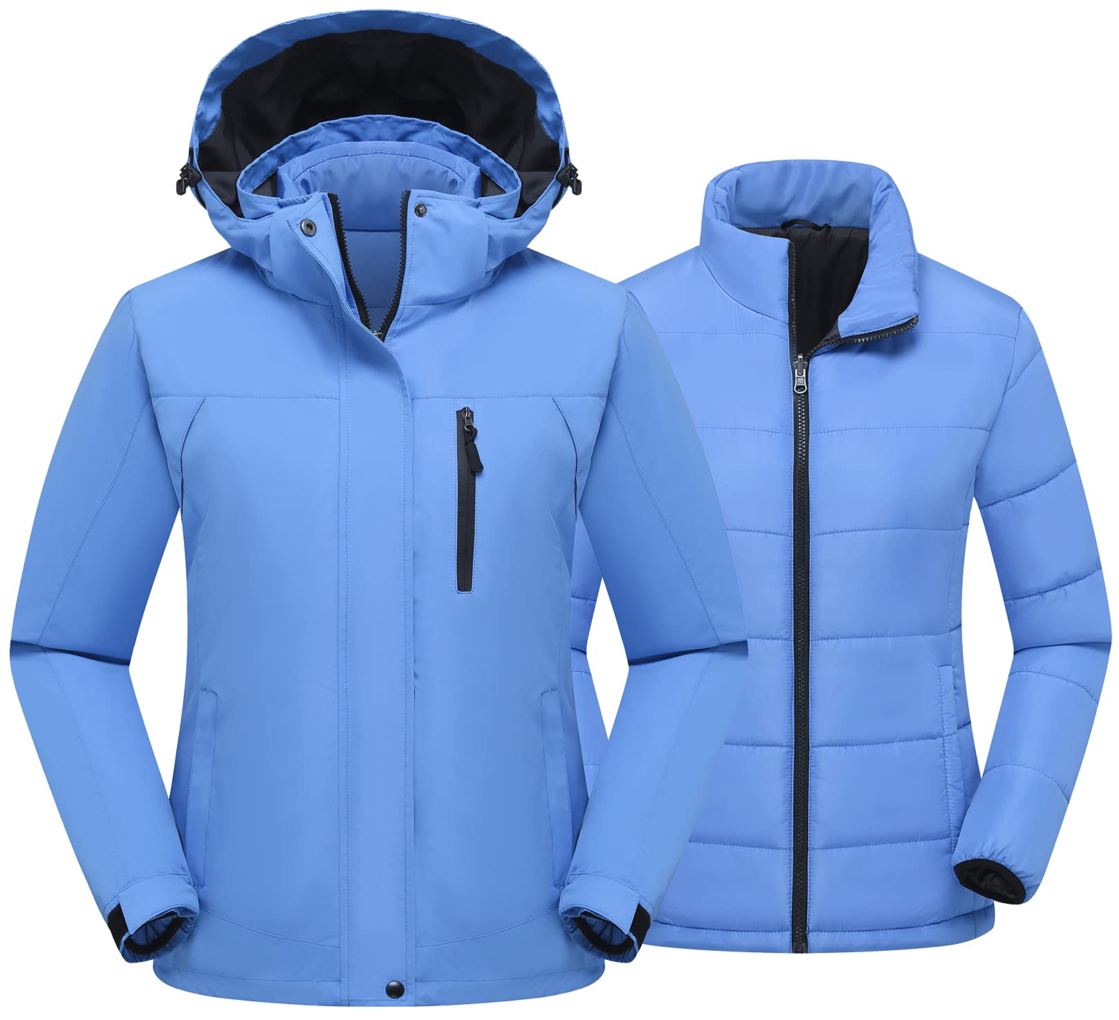 PTSOC Women's 3 in 1 Ski Jacket