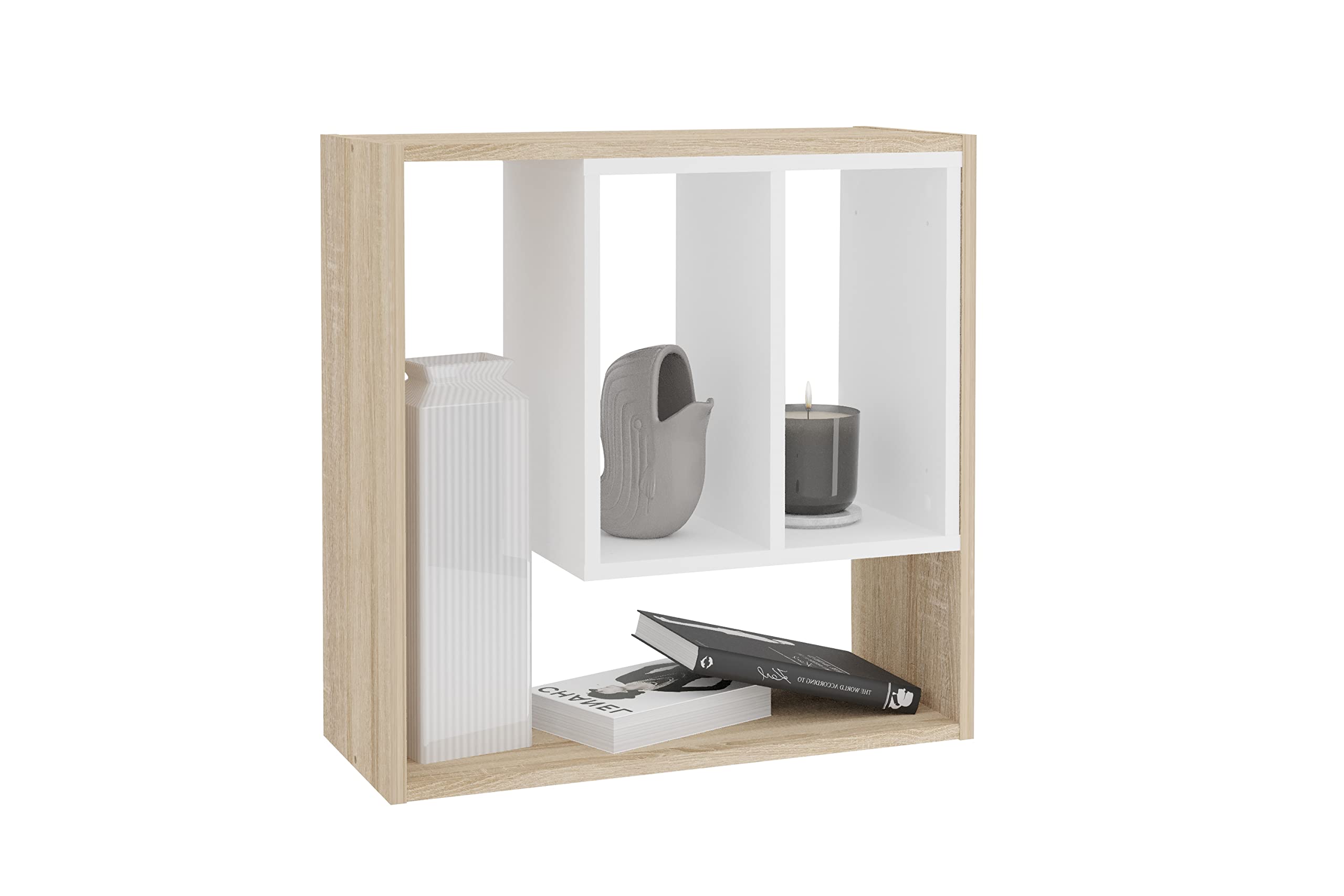 FMD Möbel SOEST 3: estantería flotante para organizar libros en el salón
