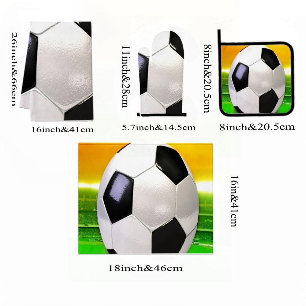 9PCS lucido palla da calcio decorazione cucina e accessori set