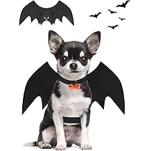 Halloween Dog Bat Wings Costume, Pet Halloween Cosplay Party Dress Up Costume for Small Dogs and Cats(S) Black
