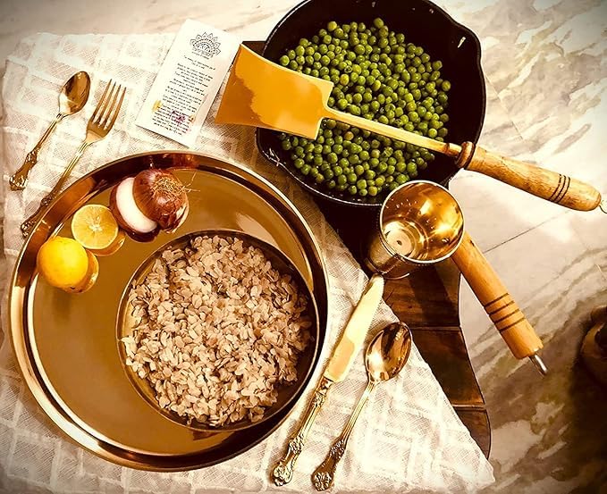 Image of Dinner Set thali Bronze Plates Handmade Approx 990 Gm Single Item Weight 12 Inch Bronze Kansa Thali (1 Thali)