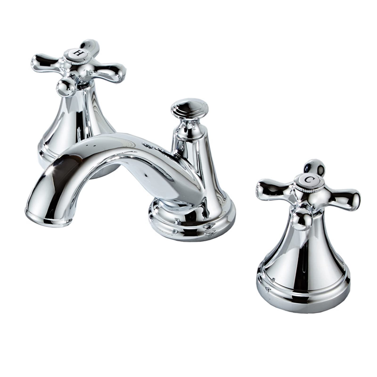 VDOQTLJT Basin Mixer Faucet 3 Hole Brass Hot and Cold Water Split Bathroom Faucet-Black(Cromo)