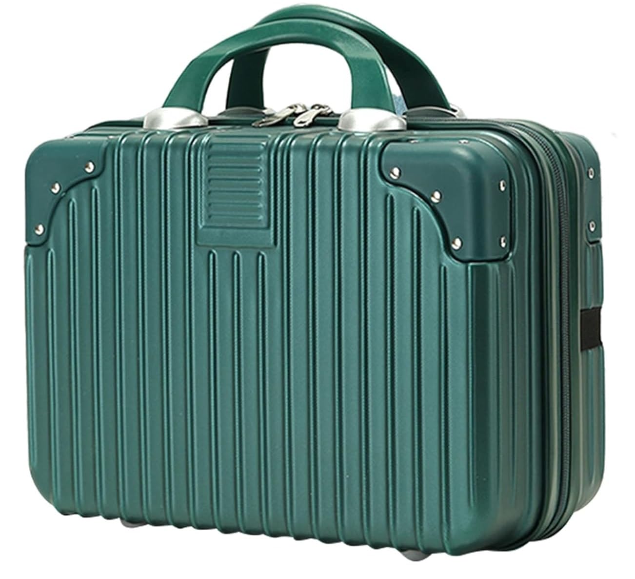 DIYA SALES Portable Makeup Travel Case Hand Luggage, Mini ABS Carrying Makeup Case Suitcase with Elastic Band, Small Hard Shell Cosmetic Case for Travel Camping Women Girls (Dark Green) DIYA SALES Portable Makeup Travel Case Hand Luggage, Mini ABS Carrying Makeup Case Suitcase with Elastic Band, Small Hard Shell Cosmetic Case for Travel Camping Women Girls (Dark Green)