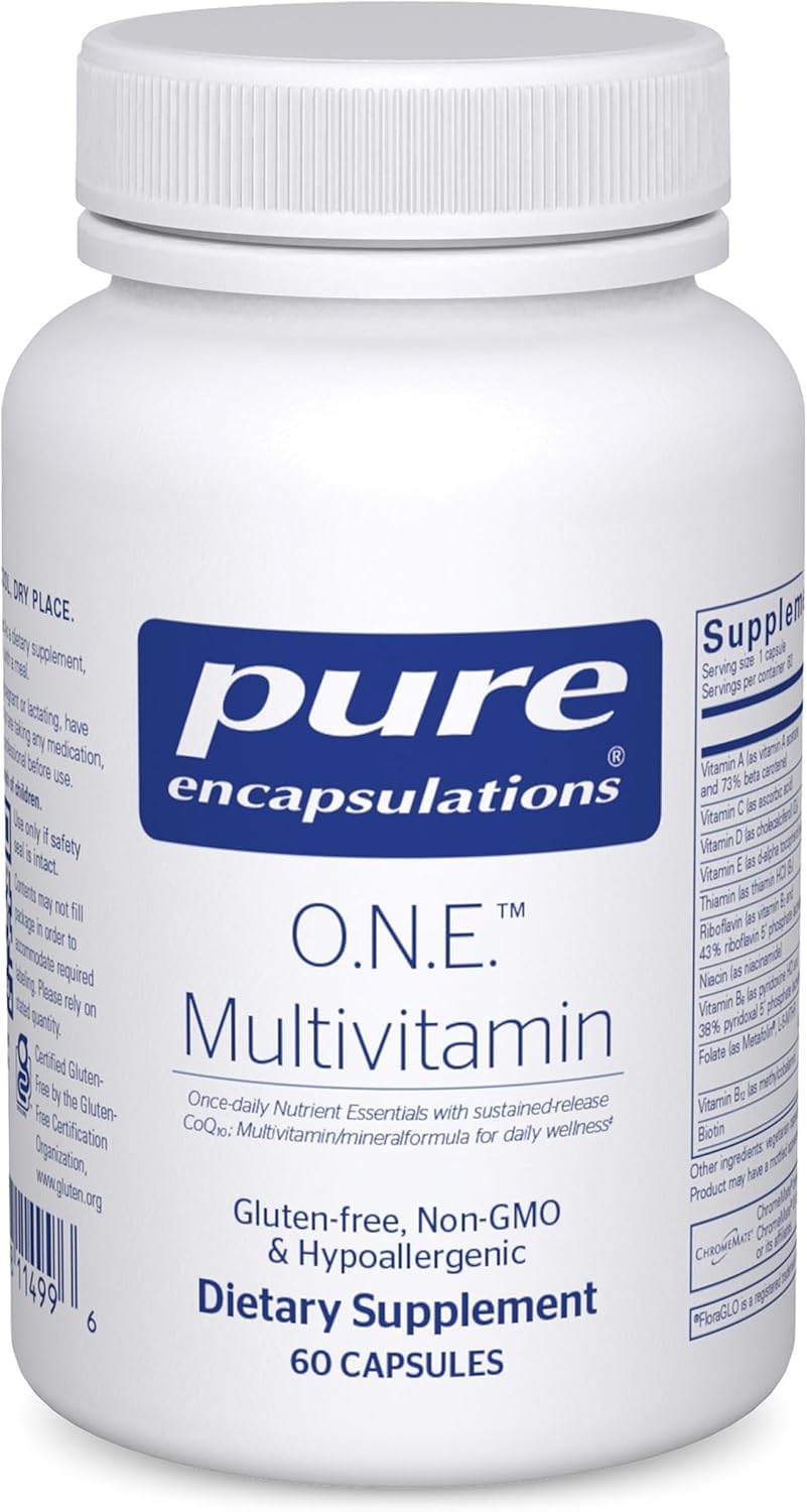 O.N.E. Multivitamin - Once Daily Multivitamin with Antioxidant Complex Metafolin, CoQ10, and Lutein to Support Vision, Cognitive Function, and Cellular Health* - 60 Capsules