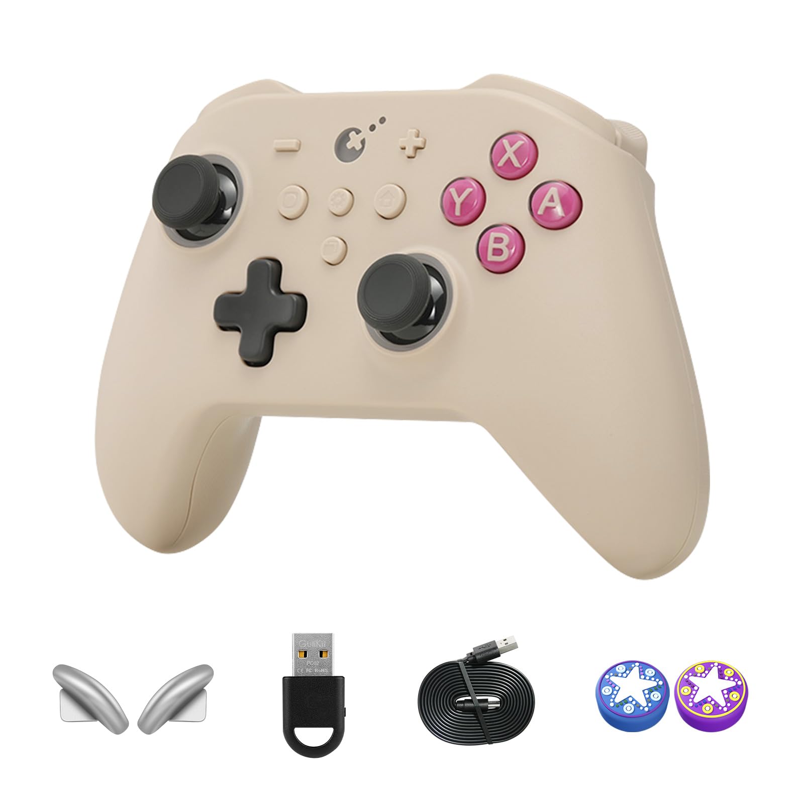 AKNES Gulikit KK3 Pro Controller, 1000Hz Polling Rate for Windows, Hall Joysticks and Triggers, Wireless Controller for Switch 2/Switch/Android/iOS/macOS/Steam Deck, Maglev/Rotor/HD Vibration - Retro