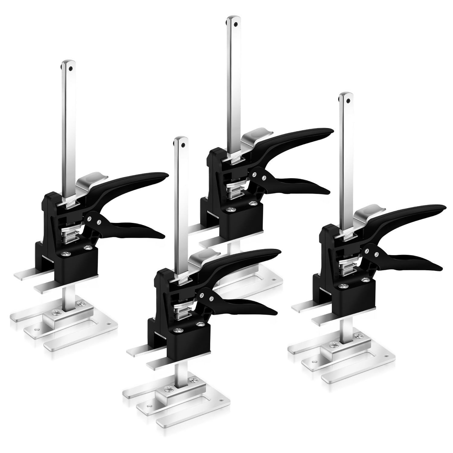 4 Stück Arbeitssparender Möbelheber, 30cm Handwerkzeugheber, arbeitssparender Armwagenheber, Hub 0-200mm, bis 240kg, verstärkte Tragscheiben, ergonomischer Griff