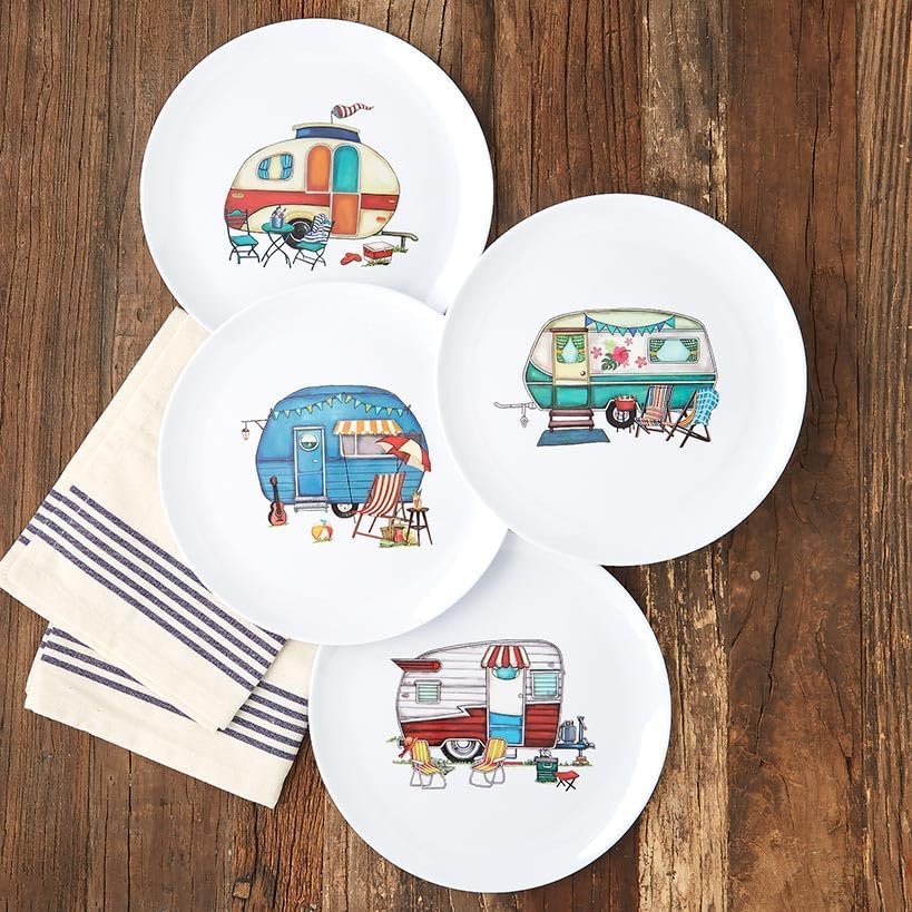Summer Dining Melamine Plates Set of 4 - Camper