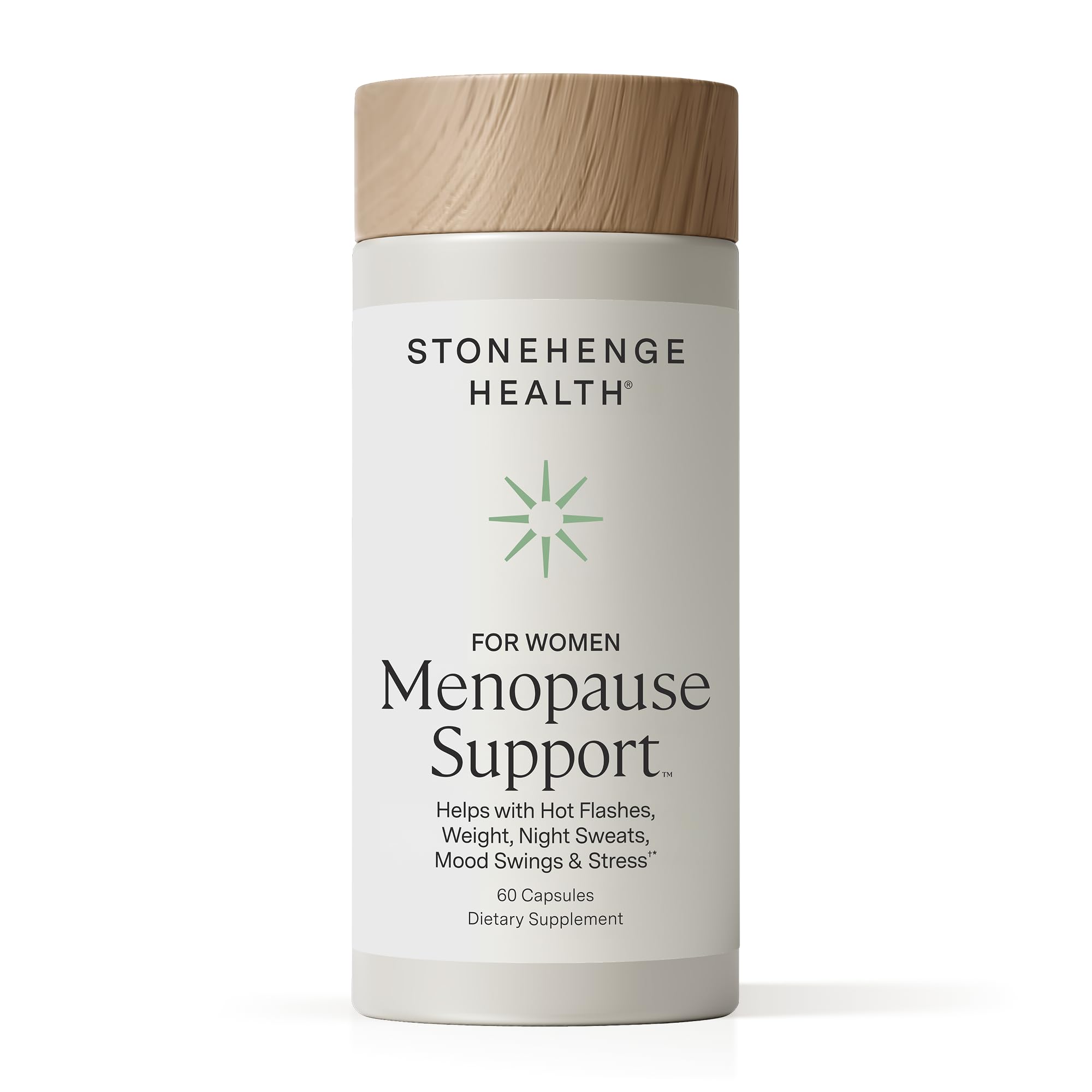 Stonehenge Health for Women Menopause Support for Peri + Menopause + Post - Mood, Energy, Stressz, Hot Flash, Night Sweats, Sleep & Cortisol, Chromax Chromium, D3-vitamin, KSM-66 Ashwagandha kivonat
