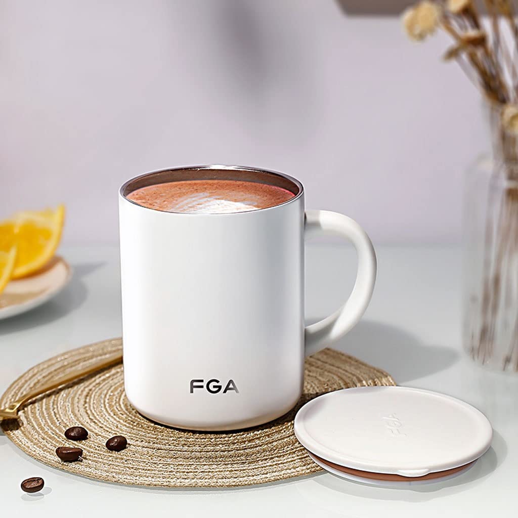XMING Tazza isolante Tazza sottovuoto Acciaio inossidabile 316 Tazza da caffè da 420 ml Tazza da tè for uomo e donna for ufficio commerciale (Color : White)