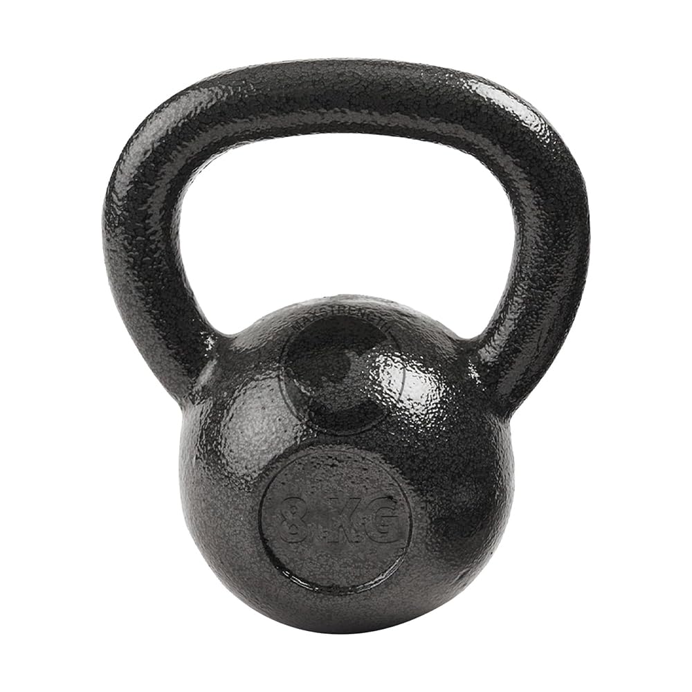 MAXSTRENGTH Cast Iron Kettlebell Weight for Home Gym Strength Training, Fitness, Cardio, Muscle Building & Full Body Workout (8KG)
