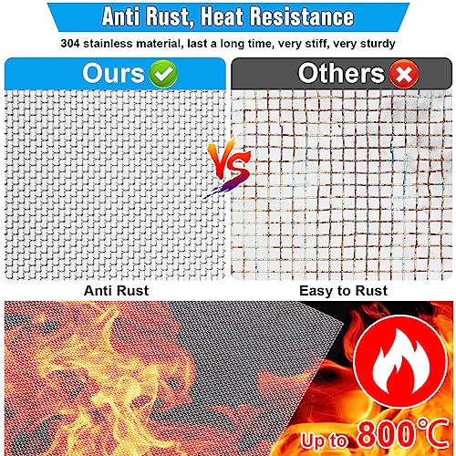 valchoose 4pack stainless steel woven wire mesh never rust air vent mesh 11834x8234300x 210mm hard and heat resisting screen 1mm hole 20 mesh easy to cut for rodents filters window diy projects