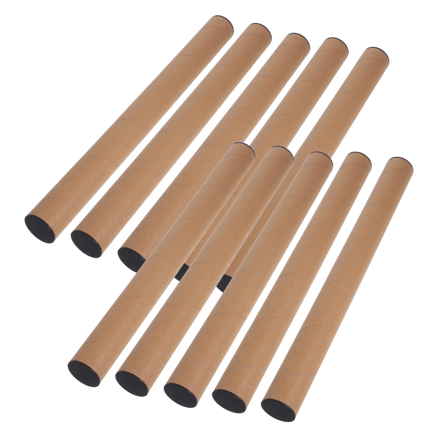 Tubes D’expédition avec Bouchons 10 Pcs 40x4 Cm en Papier et Plastique