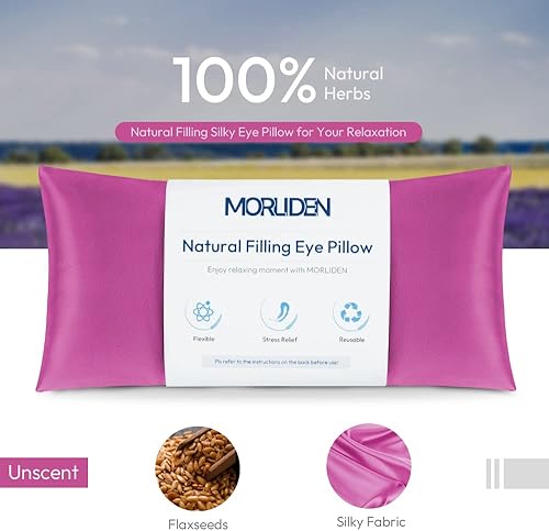 Miniatura 8 de Almohadas de ojos de lavanda para relajación, almohada de ojos de yoga para meditación, almohada ponderada para microondas para yoga, calor húmedo y