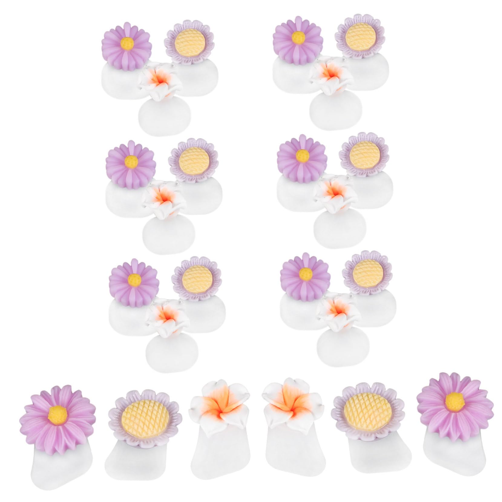 PartyKindom 24Pcs Flower Silicone Toe Separators for Women Comfortable and Reusable Toe Dividers for Easy Manicure for Nail Art and Foot Care Includes Sunflower Daisy