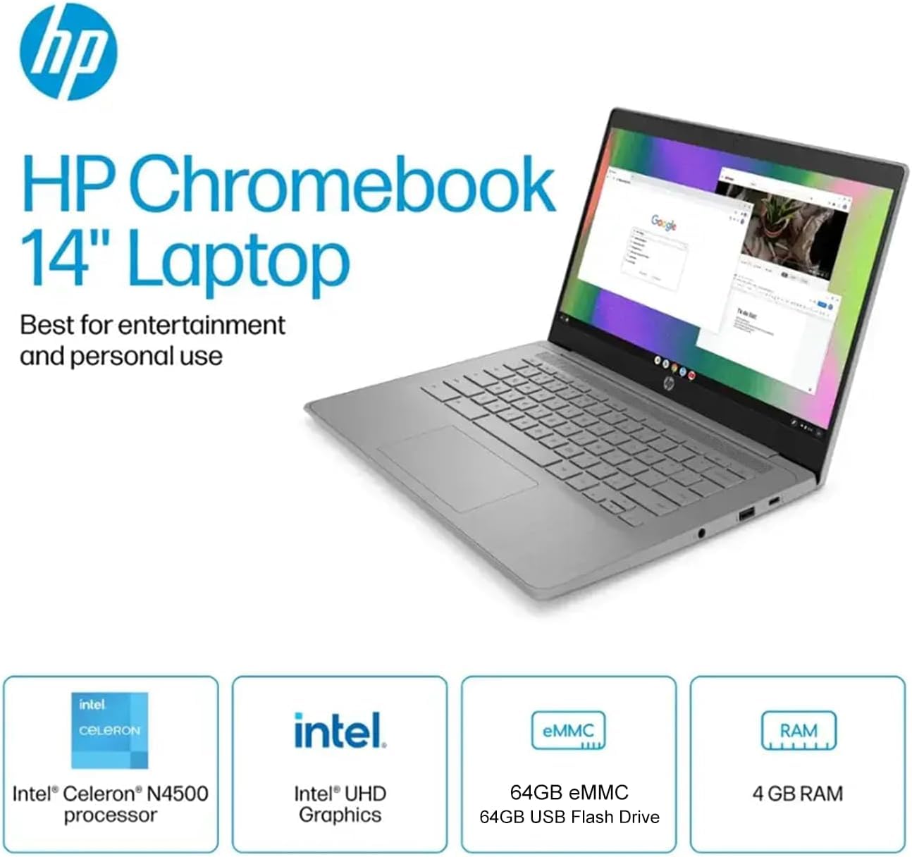 Amazon.co.jp: HP Chromebook 14 ノートパソコン Intel Celeron 4GB