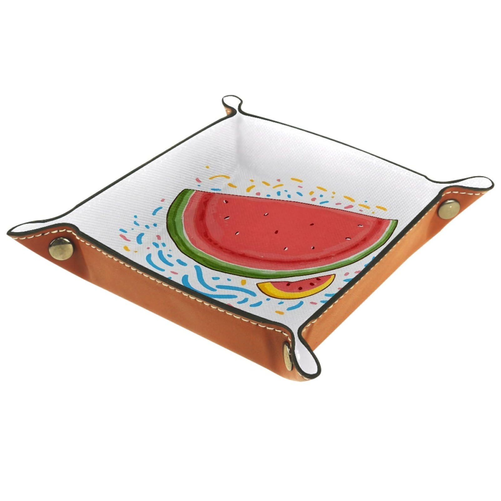 VAPOKF Watermelon Portable Folding Dice Rolling Tray, Microfiber Leather Dice Holder for Dice Games Like RPG, DND and Other Table Games