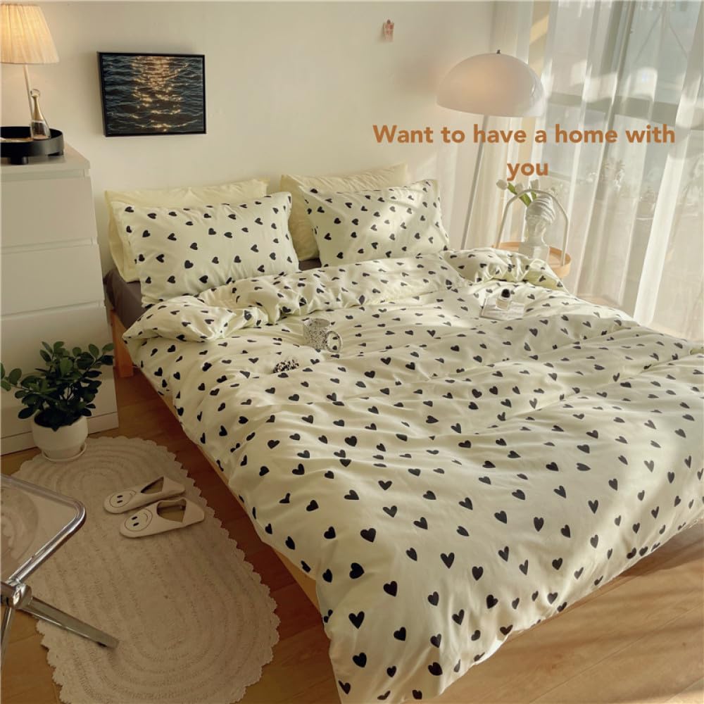 Amazon｜ハートの掛け布団カバー、子供、女の子、女性の部屋の装飾用の