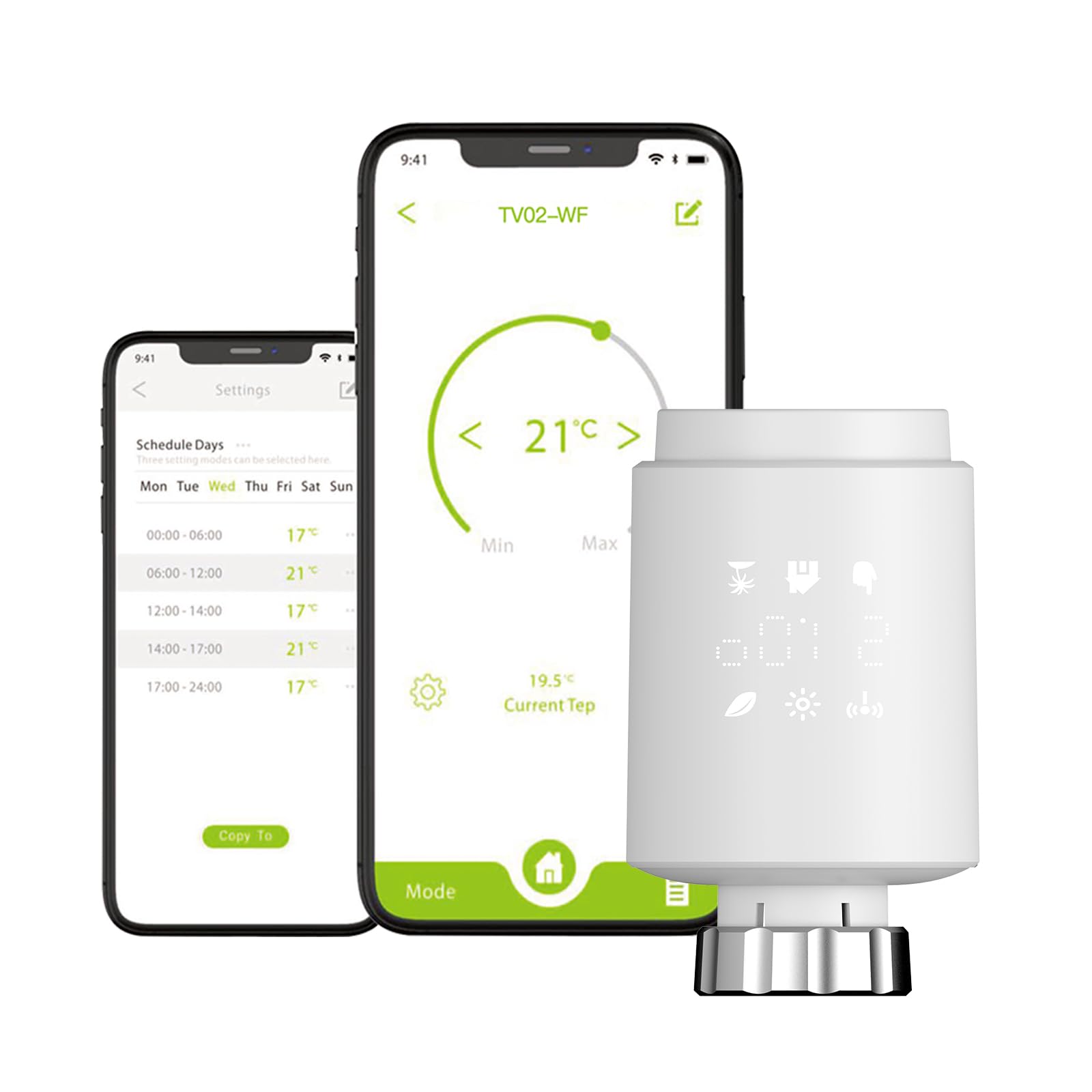 Válvula Termostática Radiador WiFi Sin Puerta de Enlace Alexa Google Home