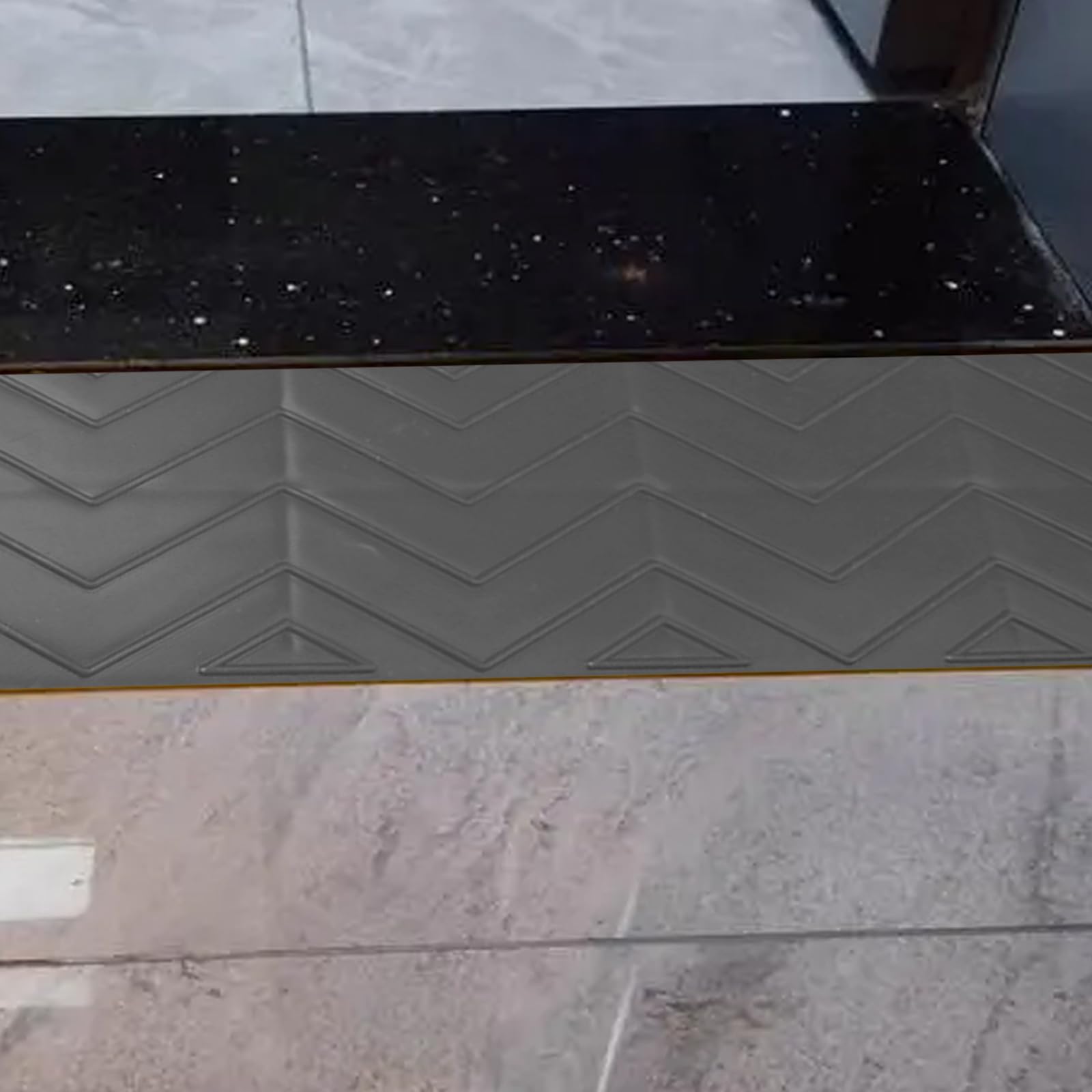 Rampe per soglia di soglia, rampe per sedie a rotelle, rampa per sedia a rotelle, striscia di transizione antiscivolo, per porte, scale, gradini, robot spazzanti, scooter mobili (grigio, 100 x 13 x 6