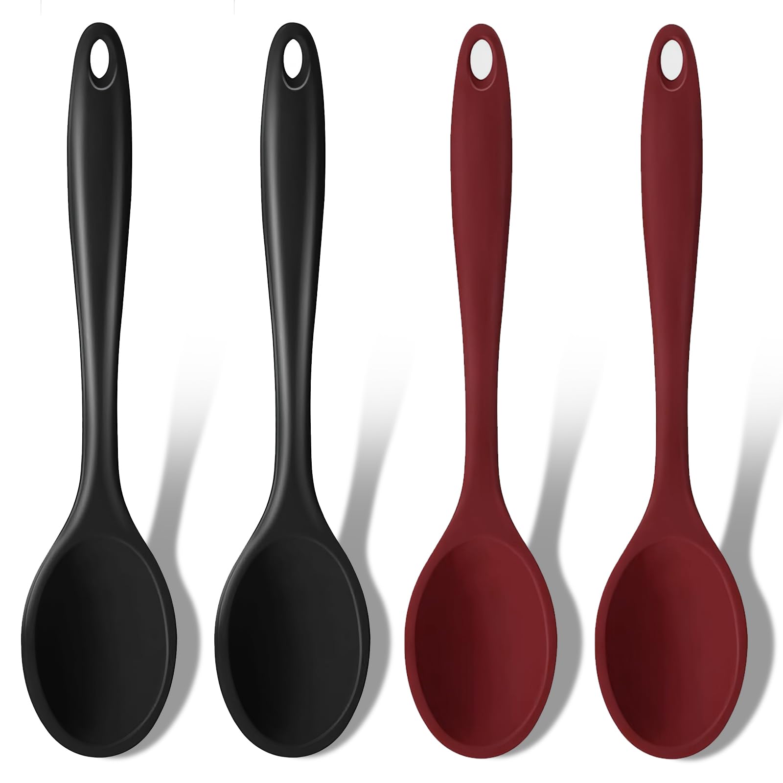Cucharas de silicona para cocina GEEKHOM: el juego ideal para hornear, freír y asar