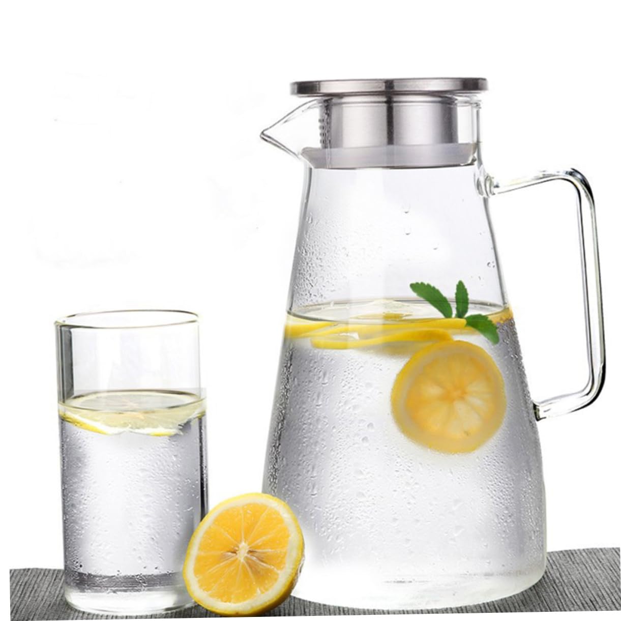 Sosoport Taza De Agua Hervida Jarra De Vidrio Transparente De Jarra De Agua Fría Para Hervir De Jugo Moderno Para Despensa De Cocina