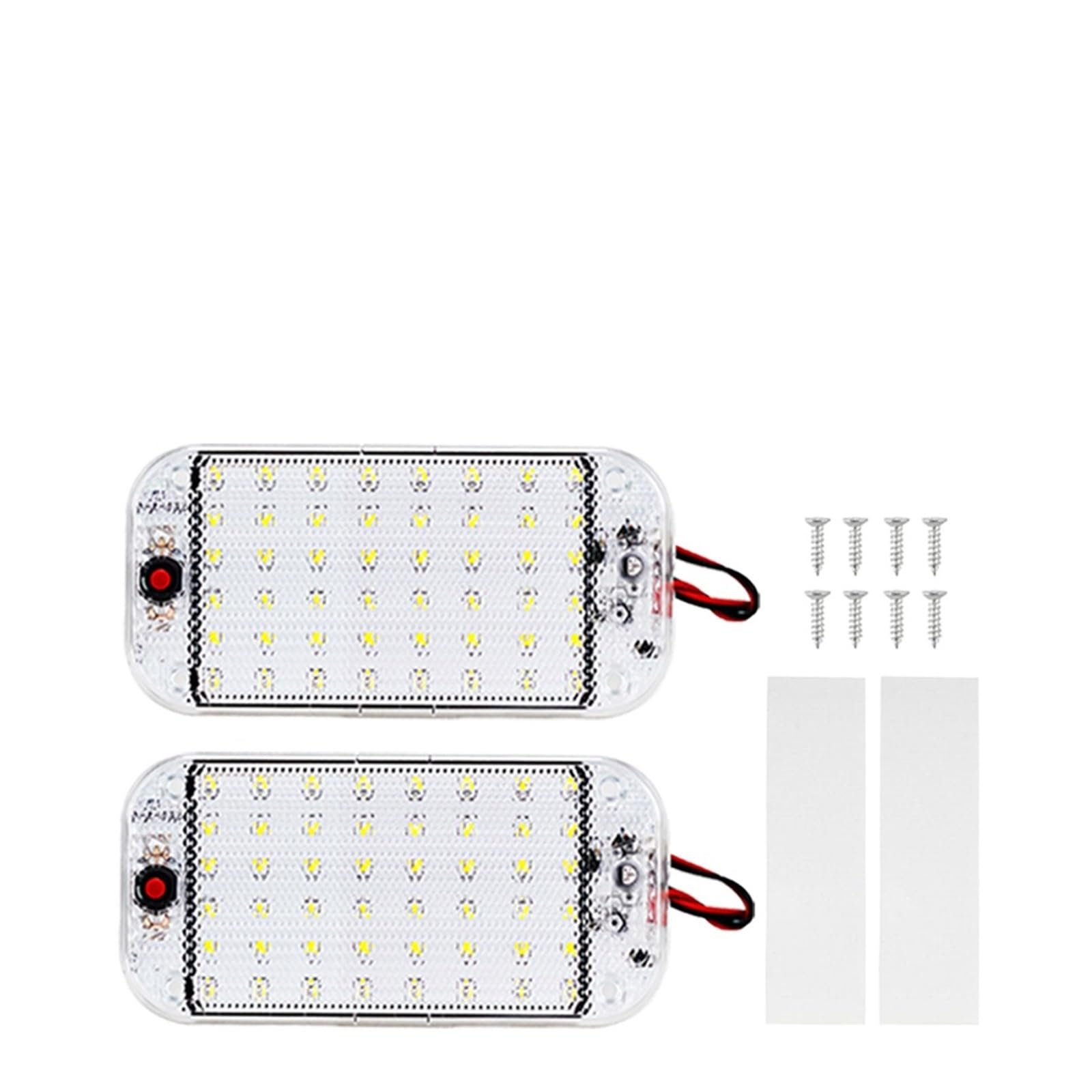 Luci per Tettuccio 2 Pezzi Luci Di Soffitto Per Auto 48LED Luce Lettura Notturna Per Lampada A Cupola Per Bagagliaio LED Decorativo Rimorchio Camper 10W