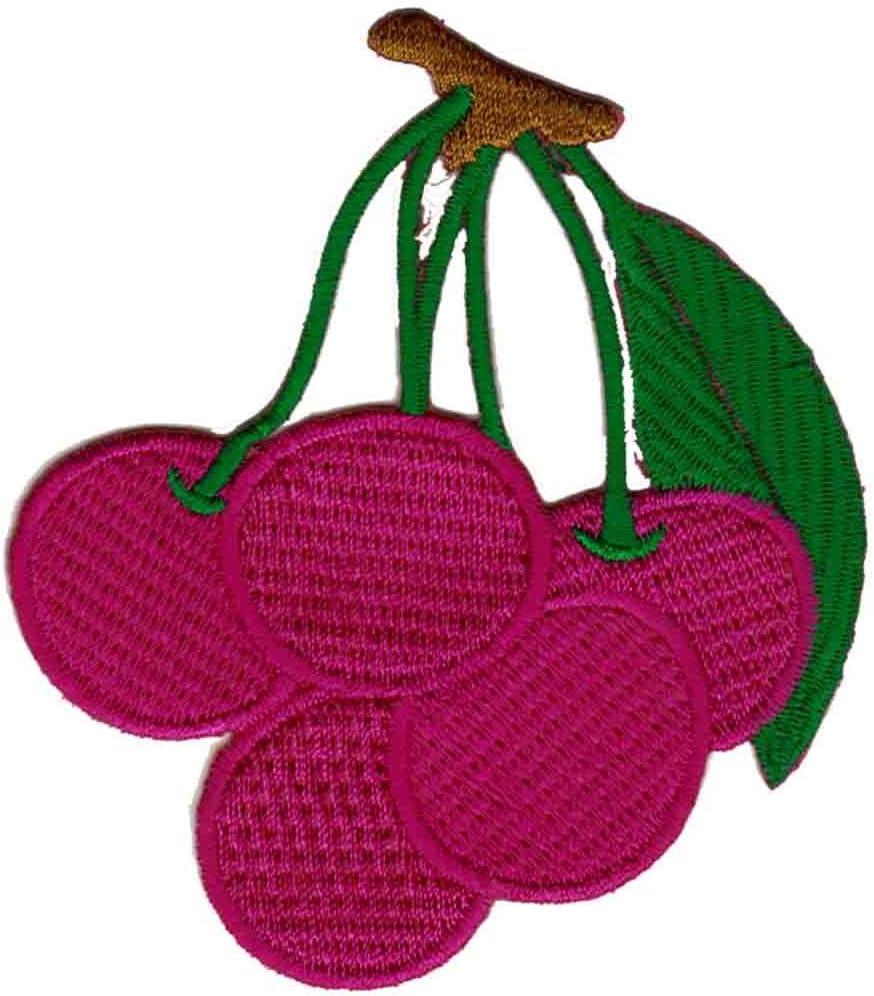 Cherry Magenta Embroidered Iron on Patch Applique