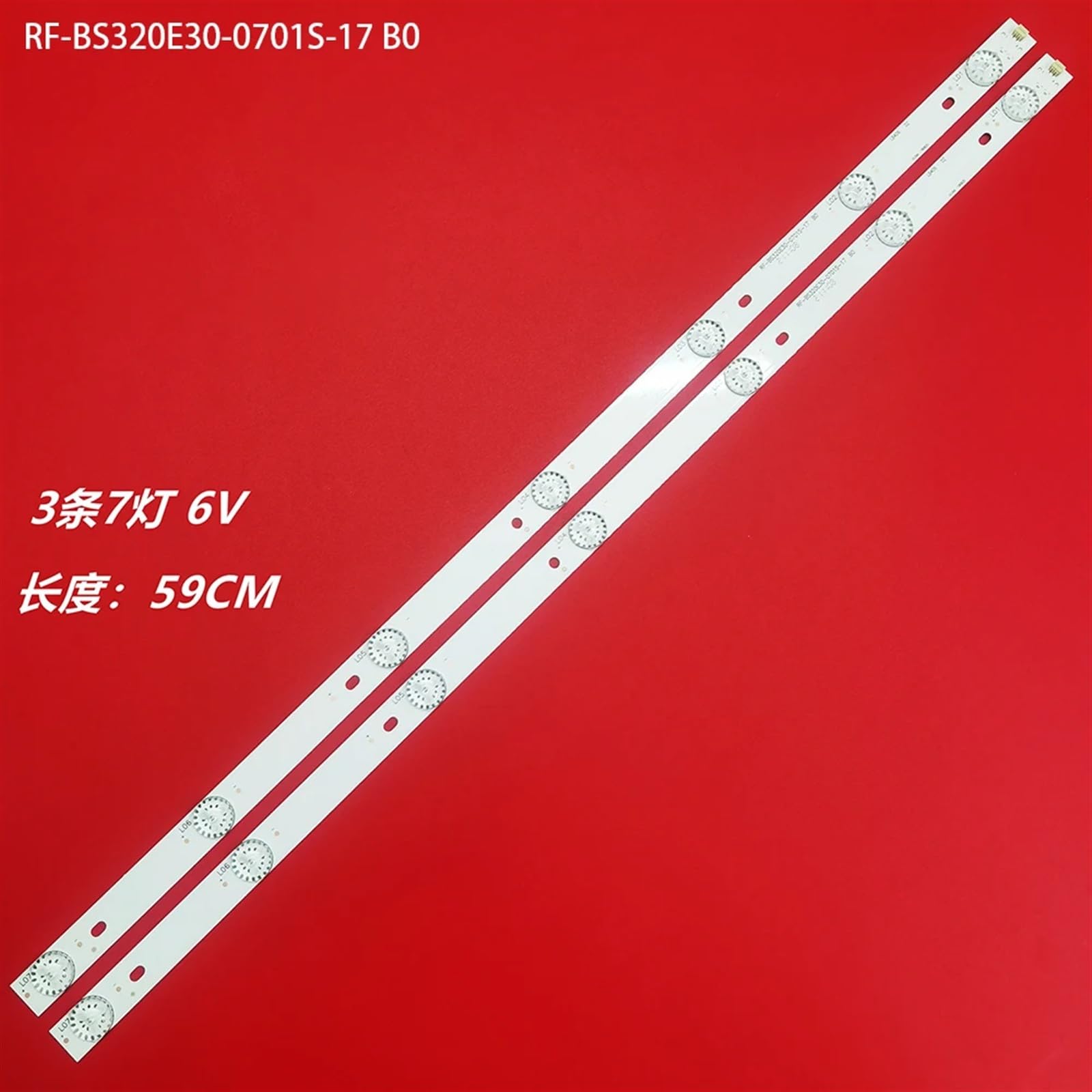 Striscia di retroilluminazione a LED 2 Pezzi 7 lampade Compatibile for TV da 32 Pollici C320X15-E6-H RF-BS320E30-0701S-17B0 32LEM-1019/T2C BBK 32LEX-5027/T2C 32LEM-1029(One Size)