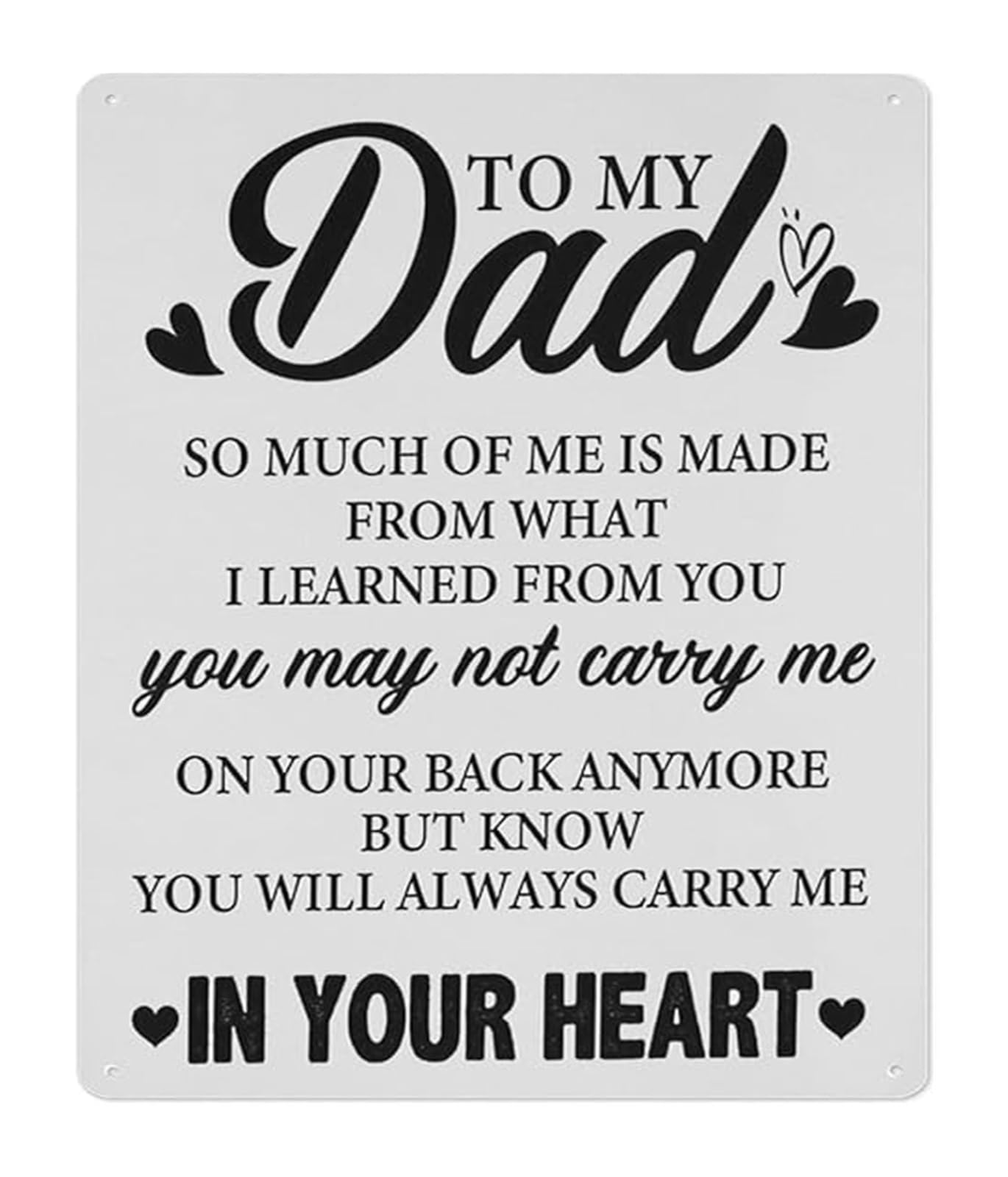 FNYUVNFAF Rustic Wall-Art for Dad Metal Tin Sign with Father Quote Gift Idea for Fathers Day Birthday Christmas from Family 8 X 12 inch