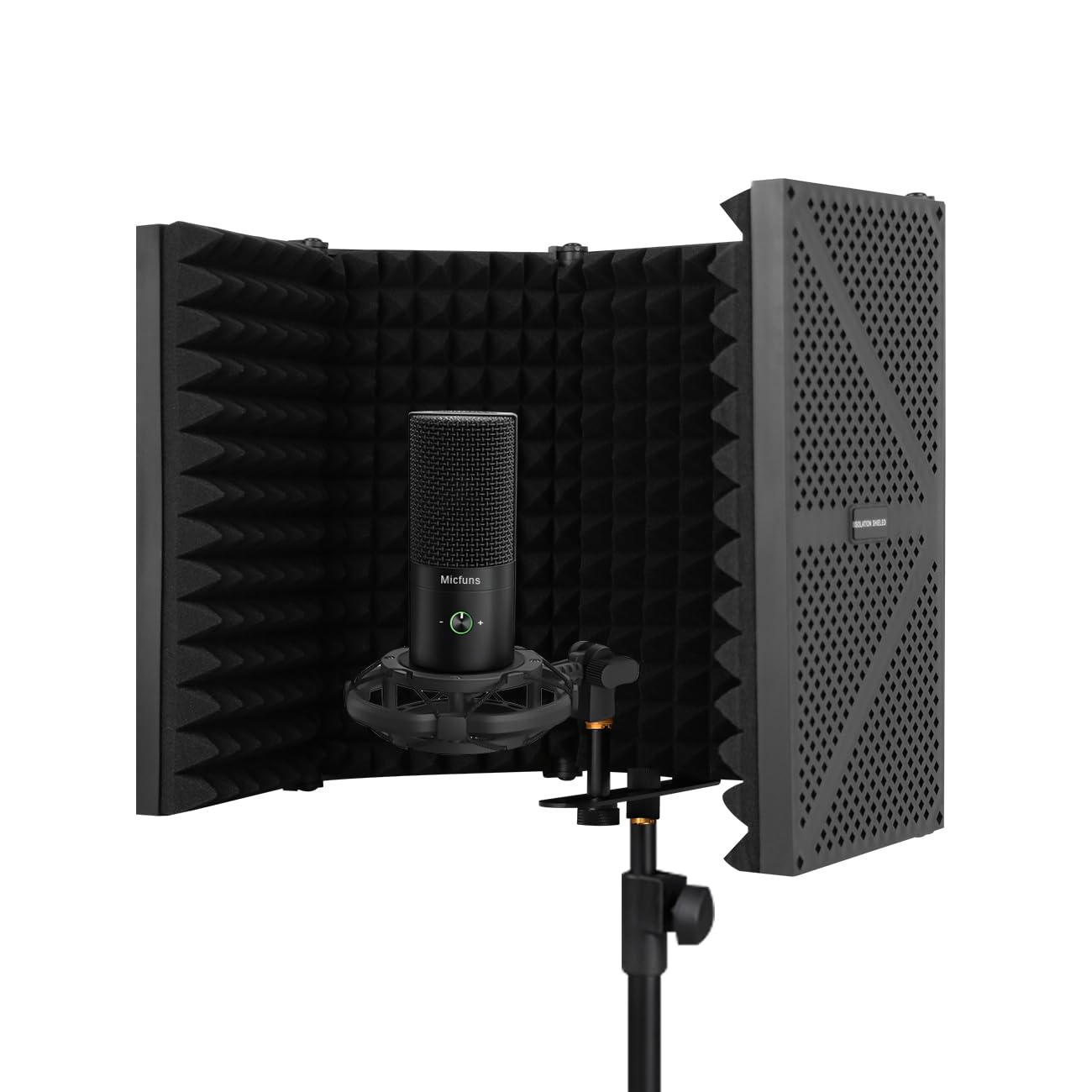 Microfono parabrezza, isolamento acustico, assorbitore per microfono con strato di schiuma assorbente, fonoassorbente (5 porte)