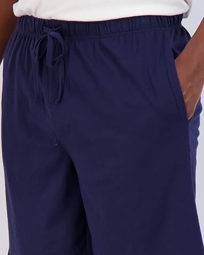 Vista 4 de Real Essentials Paquete de 3 pantalones cortos de pijama de punto ultrasuave de algodón para hombre y ropa de descanso