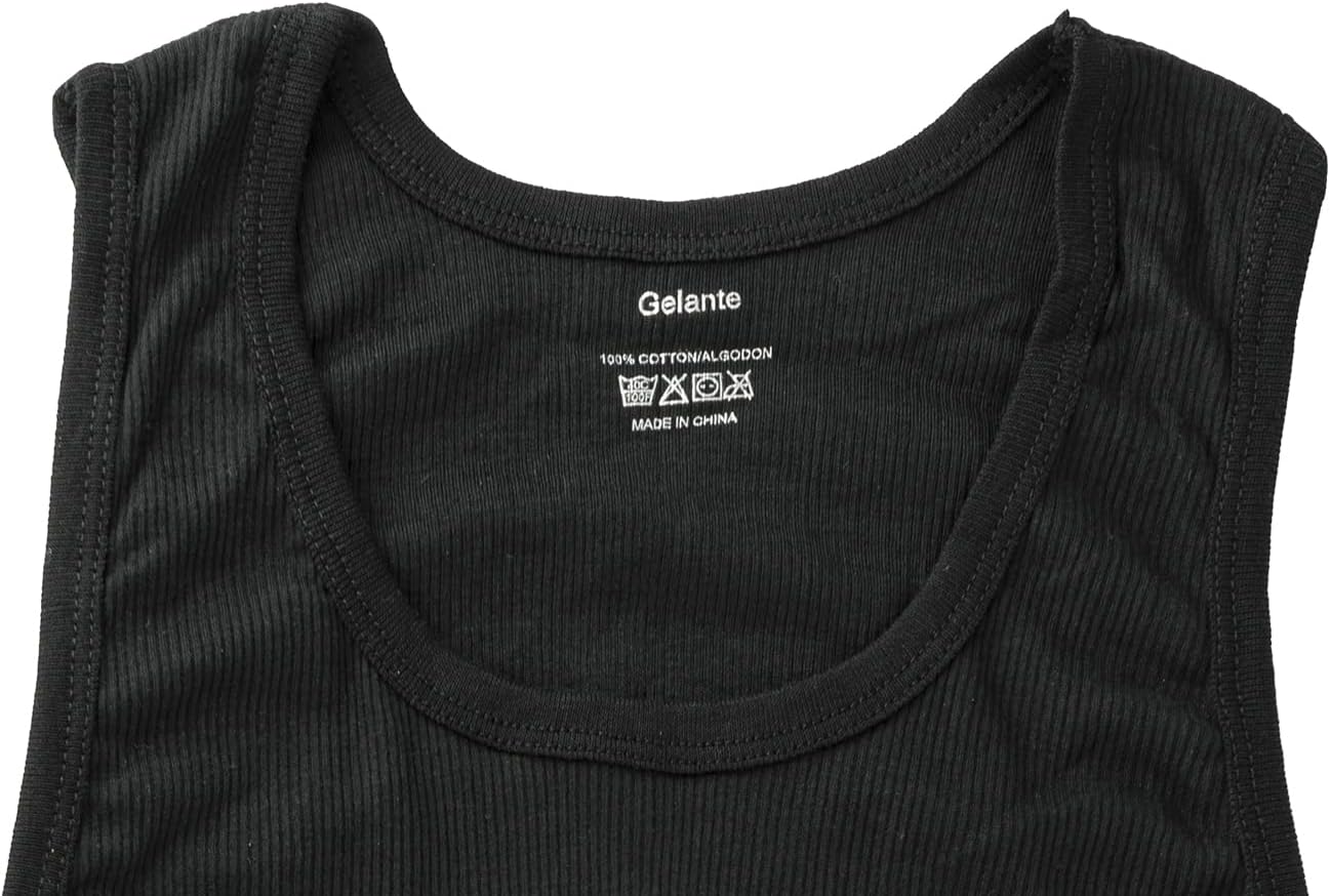 Gelante 6 Packs 100% Cotton Athletic Men's Basic Tank Top - Image 4