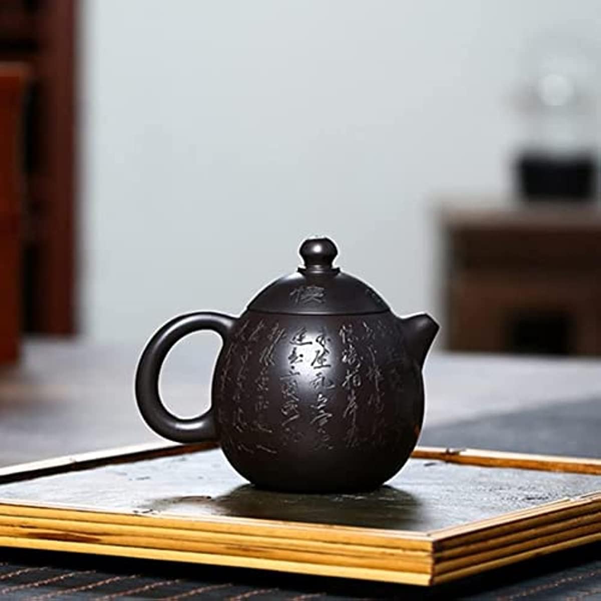 Ceramiczny mini zestaw do herbaty Gungfu 110 ml Klasyczny fioletowy czajniczek Surowa ruda Czarny błoto Smocze jajko Czajnik odpowiedni do podróży, domu, na zewnątrz i do biura