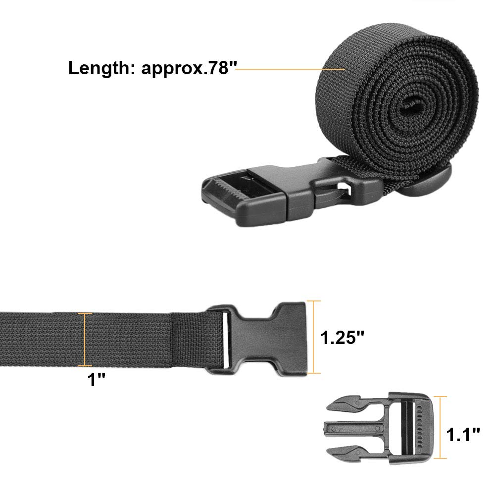 HENGBIRD 3 Cinghie Regolabili Per Bagagli – Attacca Giacche O Borse Alla Valigia – Moschettone Robusto, Mani Libere