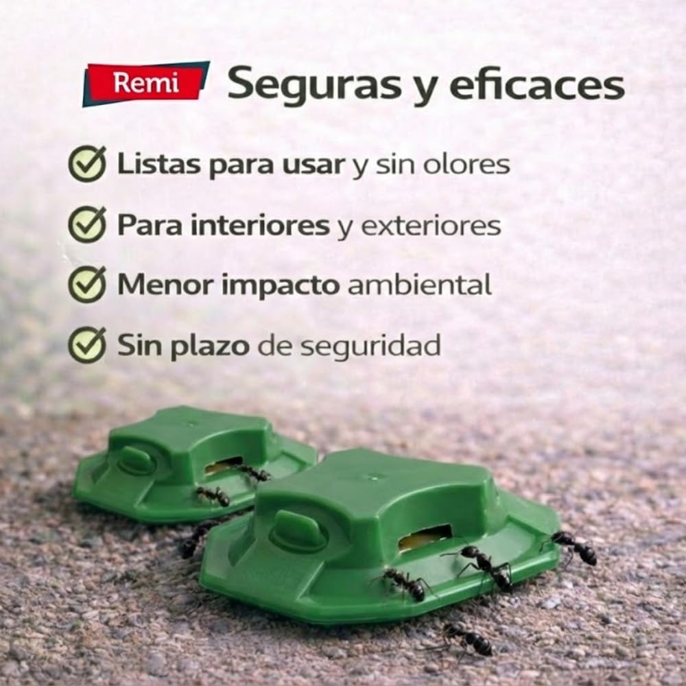 Remi Hogar Defens Gel Hormigas | Pack 4 Trampas Insecticida Hormigas | Cebo Insecticida Listo para Usar | Elimina Hormigas y el Hormiguero | Uso Interior y Exterior | Alta eficacia | Listo para Usar — view 6