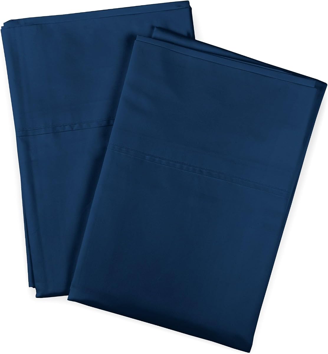 Fundas de almohada Peru Pima de percal King de 285 hilos, 100% algodón Pima peruano, 2 piezas (2 fundas de almohada), ropa de cama refrescante, nítida y de calidad hotelera, color azul marino