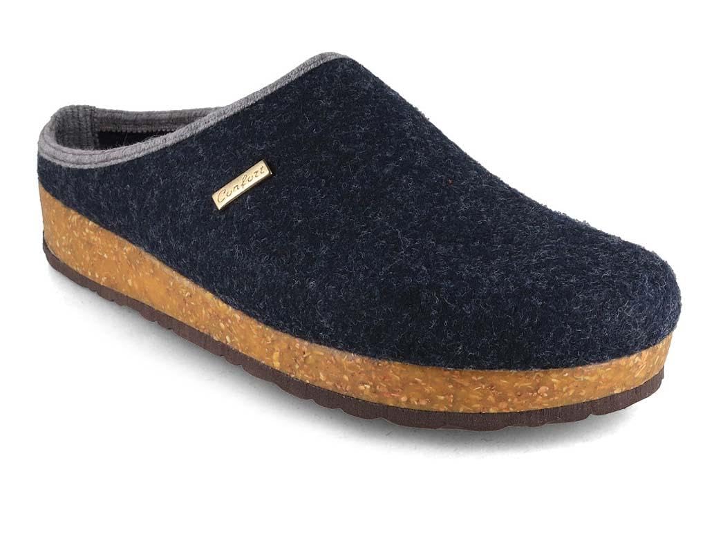 Herren Hausschuhe Komfort mit Kork-Fußbett Filz-Pantoffeln Clogs vegan