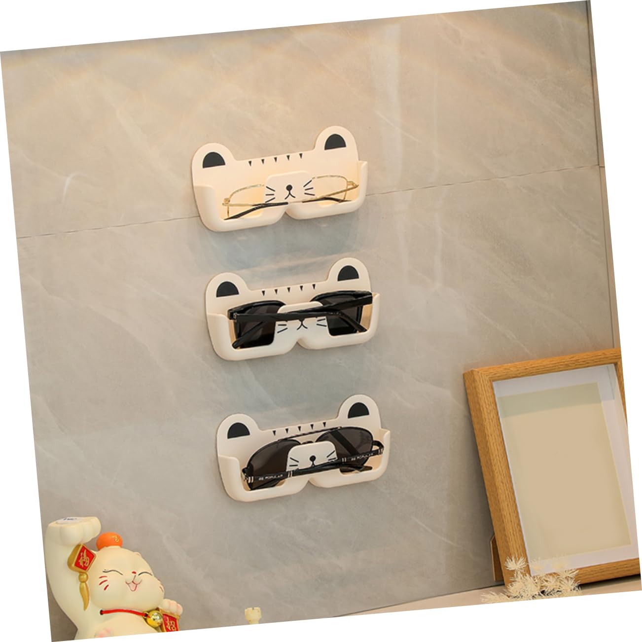 ABOOFAN 4 Sätze Brillenaufbewahrung Wand Organizer Katzenförmiger Brillenhalter Platzsparend Ohne Bohren Für Sonnenbrillen Und Brillen Süßes Design Für Zuhause 2 Stück * 4